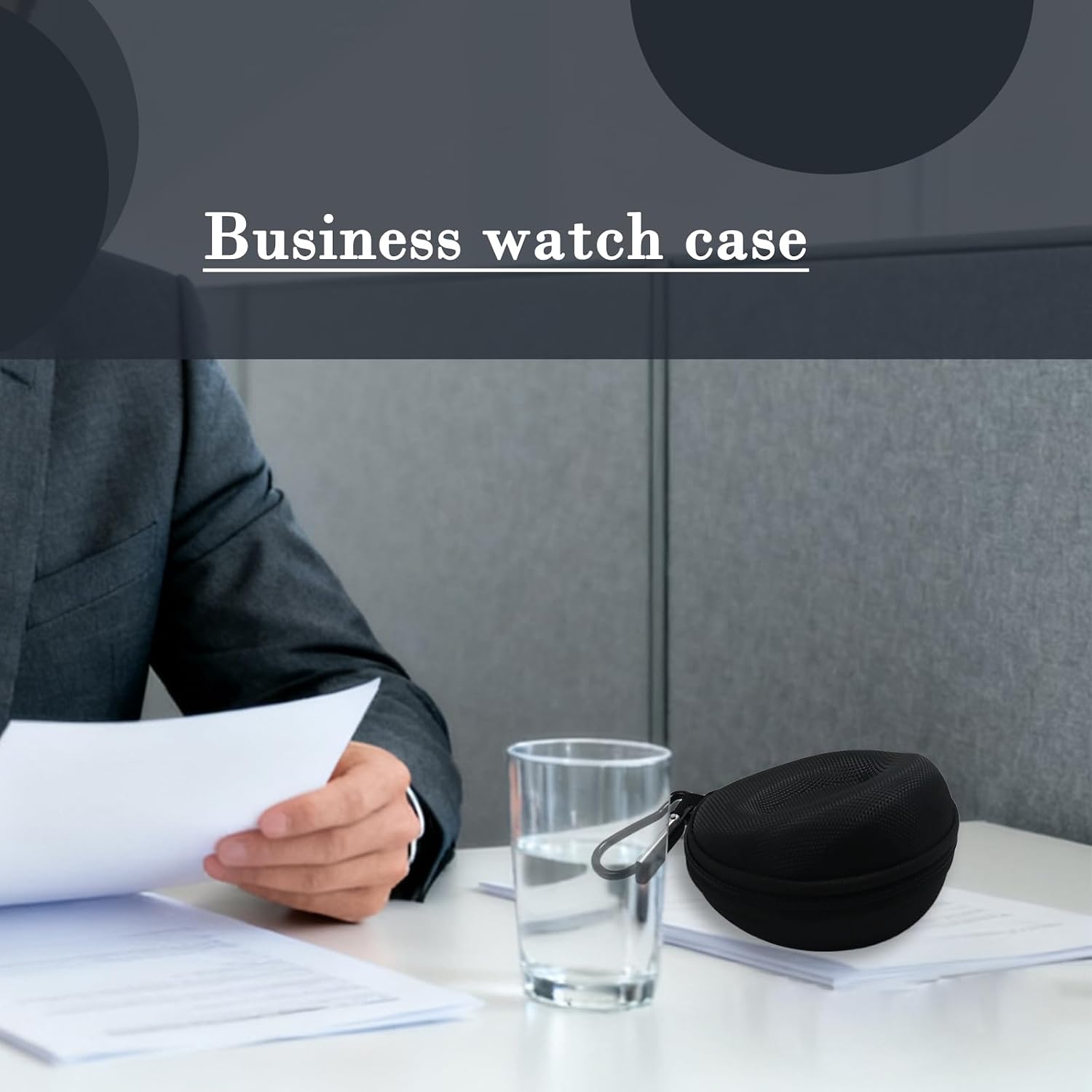 Watch Travel Case for Men, 2 PCS, Single Watch Box with Zipper