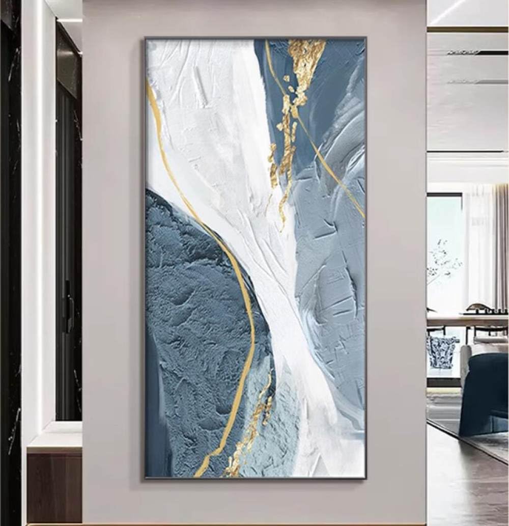 Tableau d'art mural texture feuille d'or abstrait haut de gamme