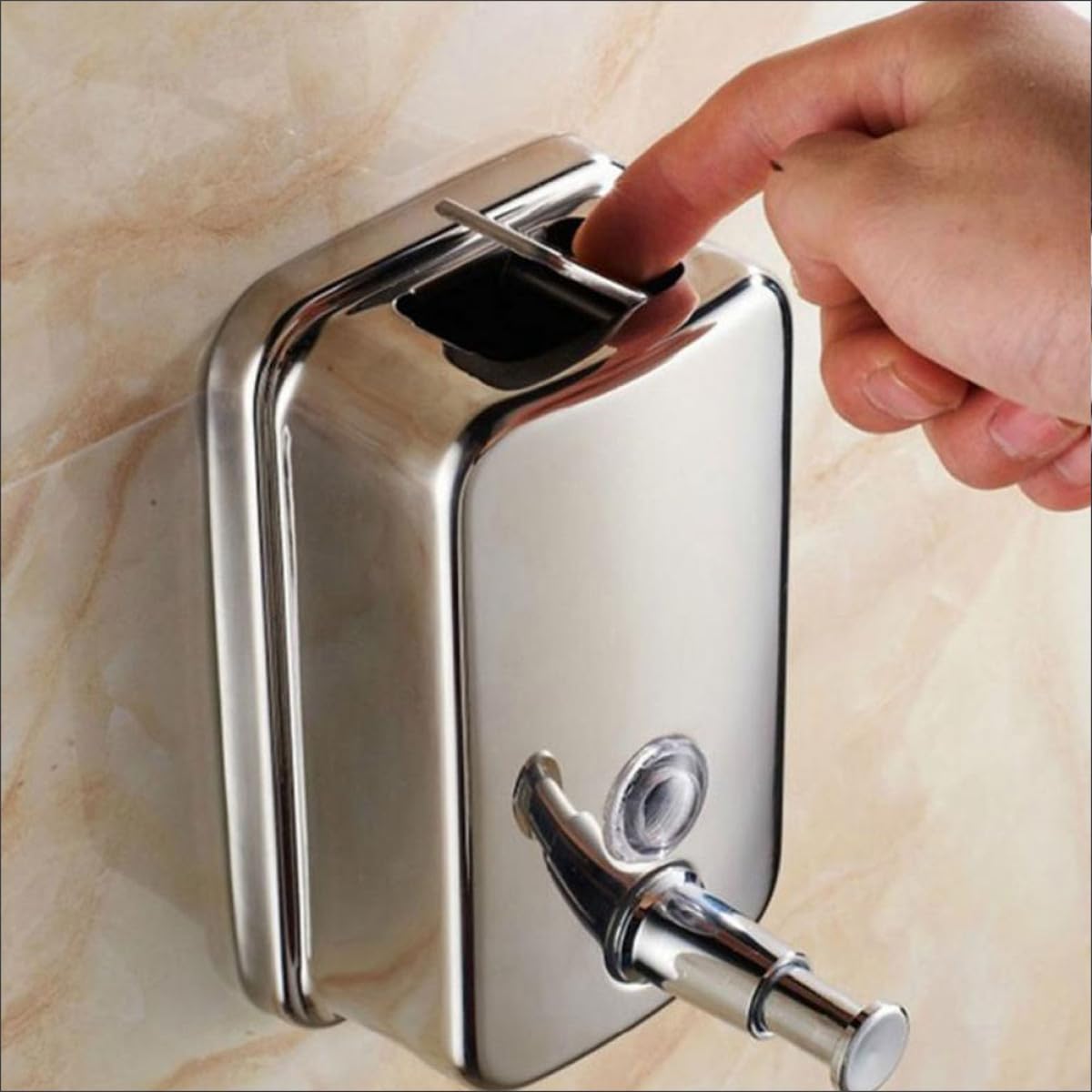 Veemoon Dispenser da Muro in Sapone Inossidabile Acciaio di Parete da Liquido Argento 800ml Ricaricabile Design Colore per Bagno Hotel
