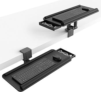 Amazon | ロボロビン キーボードトレイ 360度回転 机上利用可能 高さ