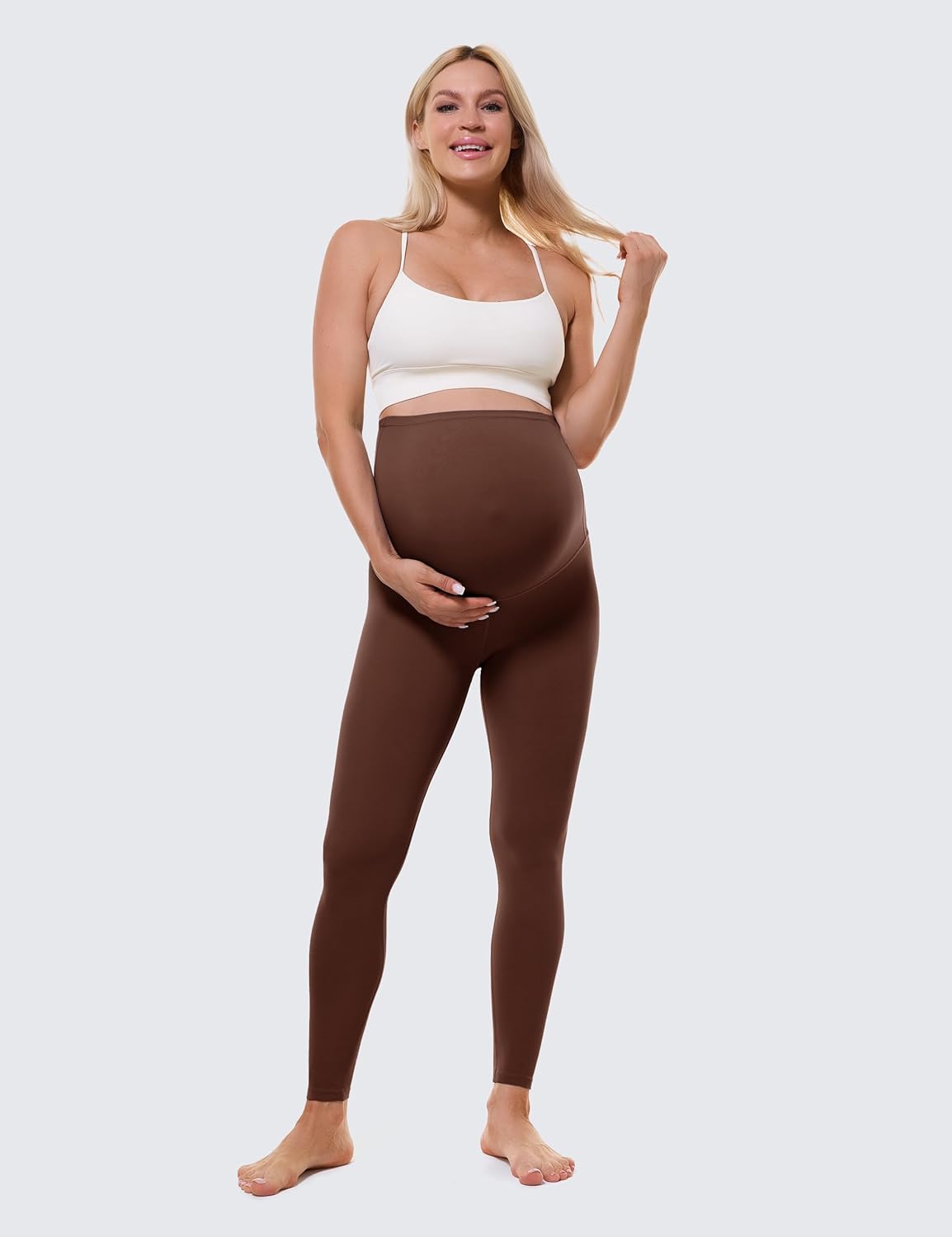 Buttergene Womens Clouduxi Maternity Leggings Over The Belly 25'' Soft Workout Activewear Yoga Pregnancy Pants Clothes - Image 4