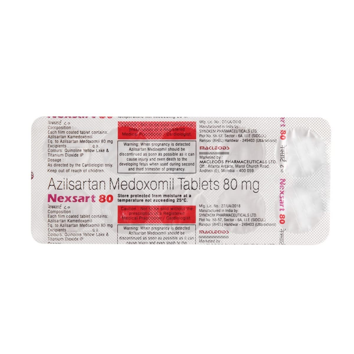 NEXSART-80MG - Strip of 10 Tablets