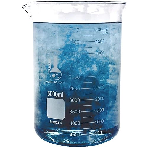 Vaso de precipitados de 1691fl oz grifo de forma baja vidrio de borosilicato 33 doble escala graduado Karter Scientific 213D22 individual