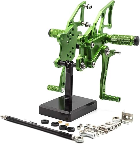 Miniatura 2 de FXCNC Juego de clavijas traseras ajustables anodizadas CNC Billet para motocicleta, juego de reposapiés trasero compatible con NINJA 250 2013-2017,