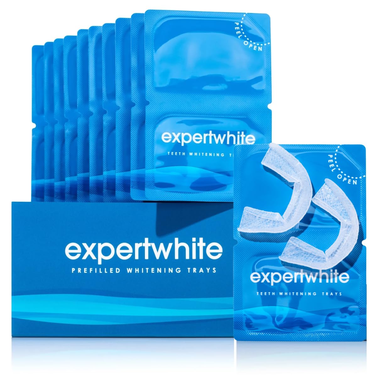 Expertwhite Prefilled Teeth Whitening Trays – 12% Hydrogen Peroxide, Dentist-Grade Whitening Kit (20 Trays, 10 Treatments), No Mess, Enamel Safe