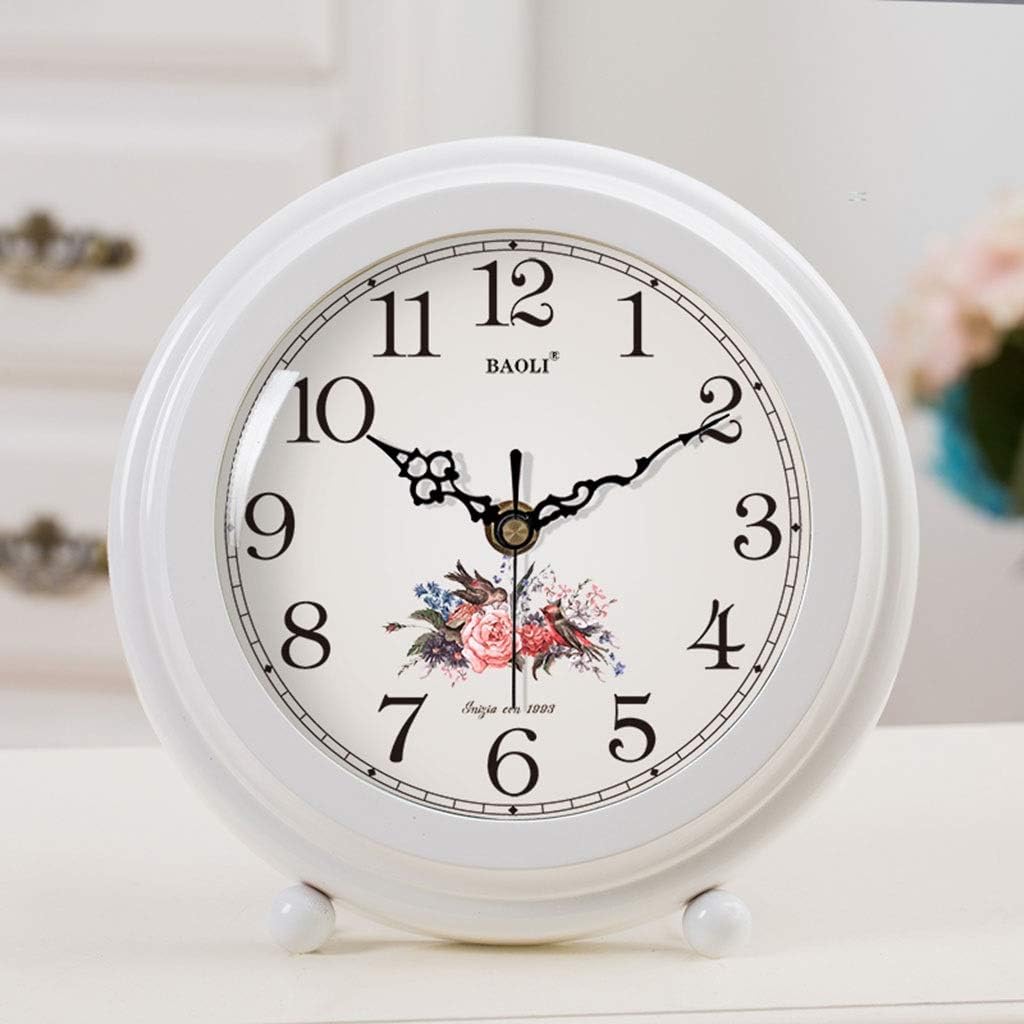 Retro Desk Clock Retro Table Clock/Deskclock -European Solid Wood Clock Simple Living Room Silent Table Clock Modern Bedroom Creative Pendulum Clock Table Clock