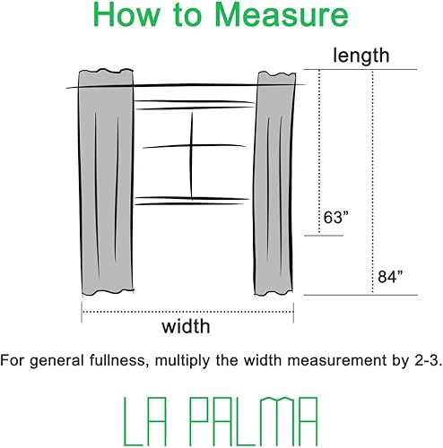 Miniatura 6 de LA PALMA Cortinas opacas con aislamiento térmico y ojales para sala de estar, cortinas de ventana para dormitorio, 2 paneles en 1 juego