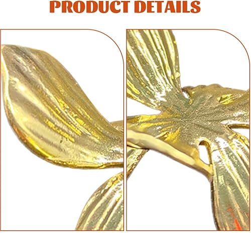 Miniatura 5 de FOMIYES Base de bola de cristal en forma de trébol de cuatro hojas soporte de bola de cristal dorado con hojas de metal dorado y pedestales