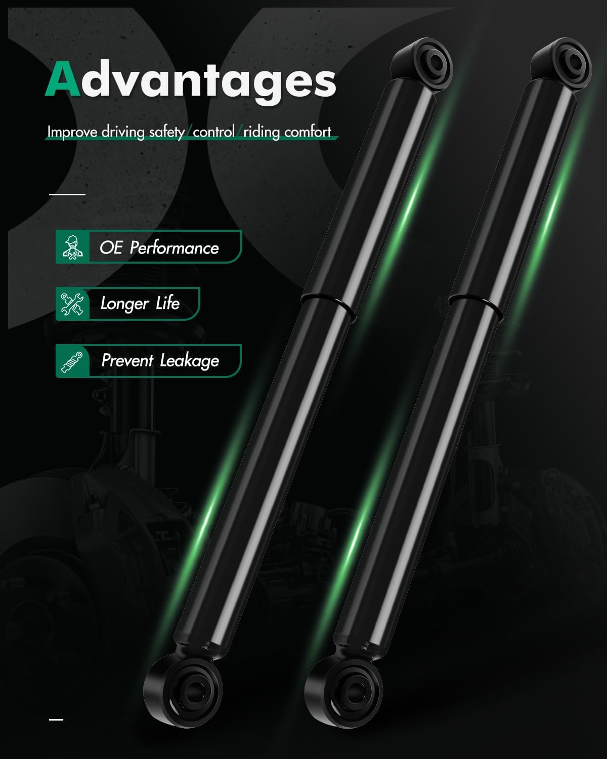 Shocks,SCITOO Rear Gas Struts Shock Absorbers Fit for 2006 2007 2008 2009 2010 2011 2012 2013 for Suzuki Grand Vitara 343435 37308 Set of 2