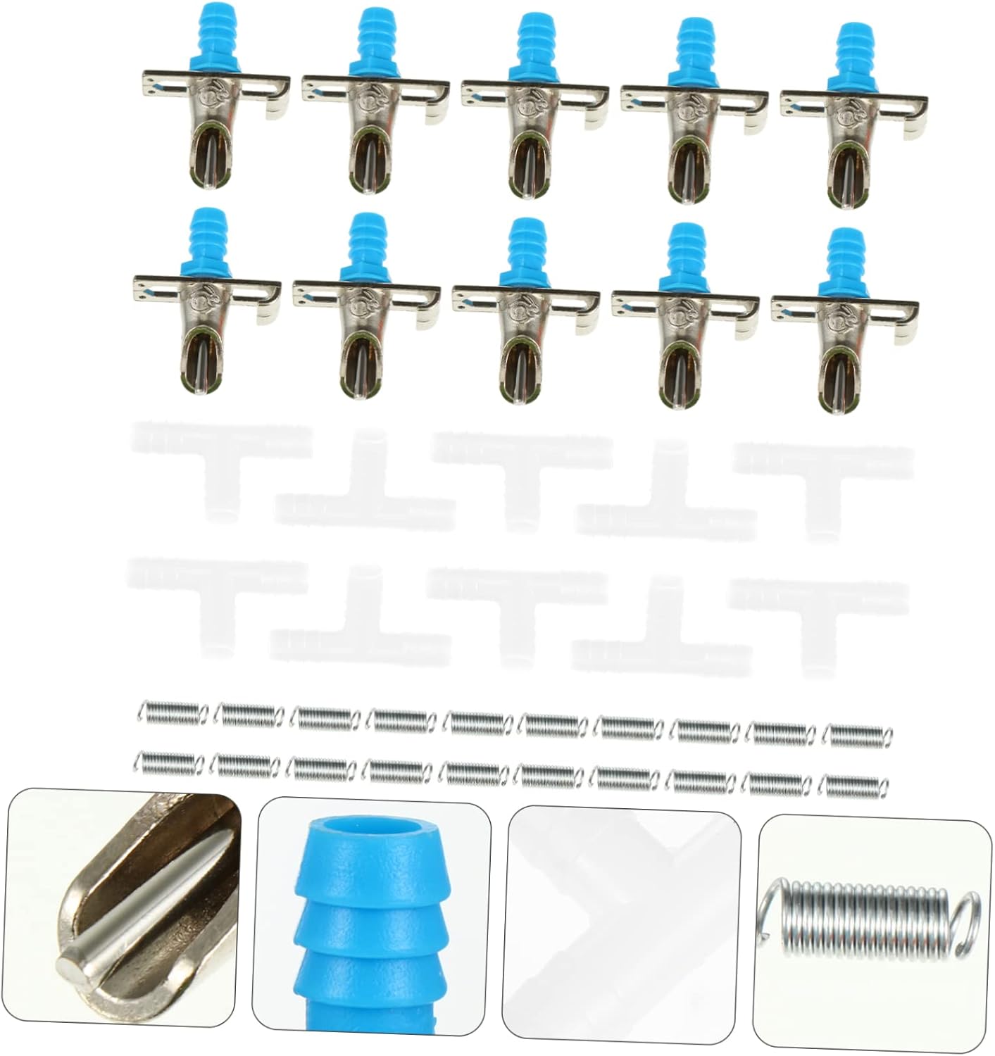 LIOOBO 30pcs Rabbit Drip Nozzle Rabbit Feeder Spring Design Cage Drinker for Drinking Equipment