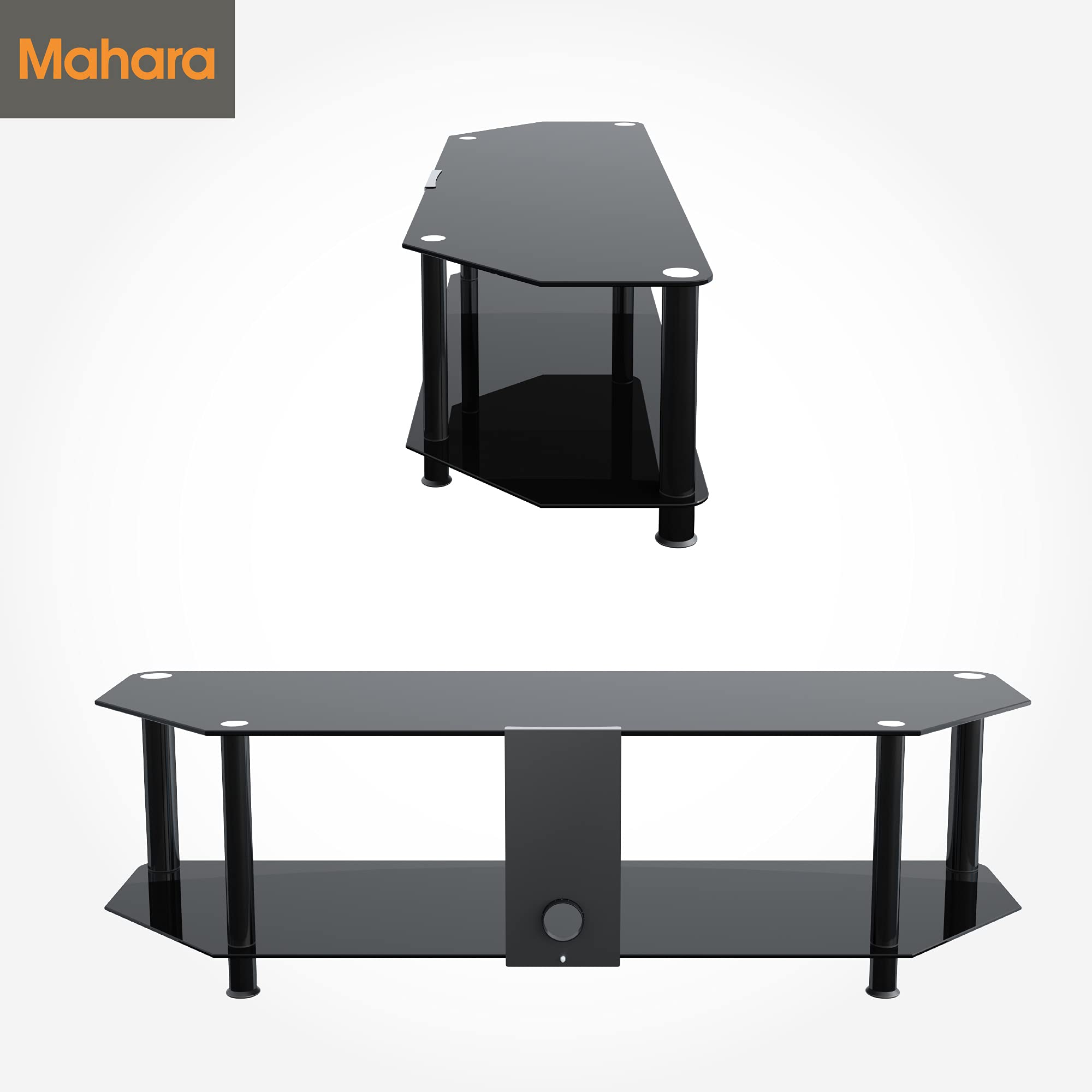 Buy mahara Glass Corner TV Stand with Cable Management Mount for up