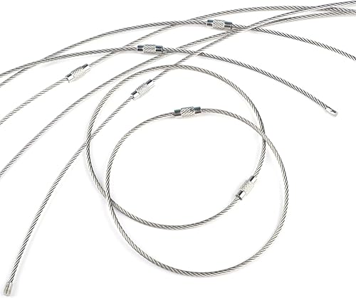 Pawfly Llavero de alambre de 5 pulgadas10 pulgadas, soporte grande de acero inoxidable, 2050100 unidades