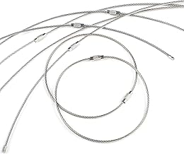 Uniclife 20 Pack 26cm Wire Keychain Cable Large Stainless Steel Key Ring Loop Holder for Outdoor Hiking Heavy Duty Connectable Luggage Tag Keeper for Sport and Travel