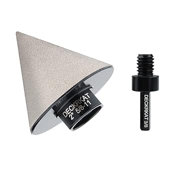 2 Diamond Beveling Chamfer Bit, 50mm Diamond Countersink Drill Bits Enlarging Trimming Holes in Porcelain Ceramic Granite Tiles with 5/8-11 Thread to 3/8 Hex Shank Adapter