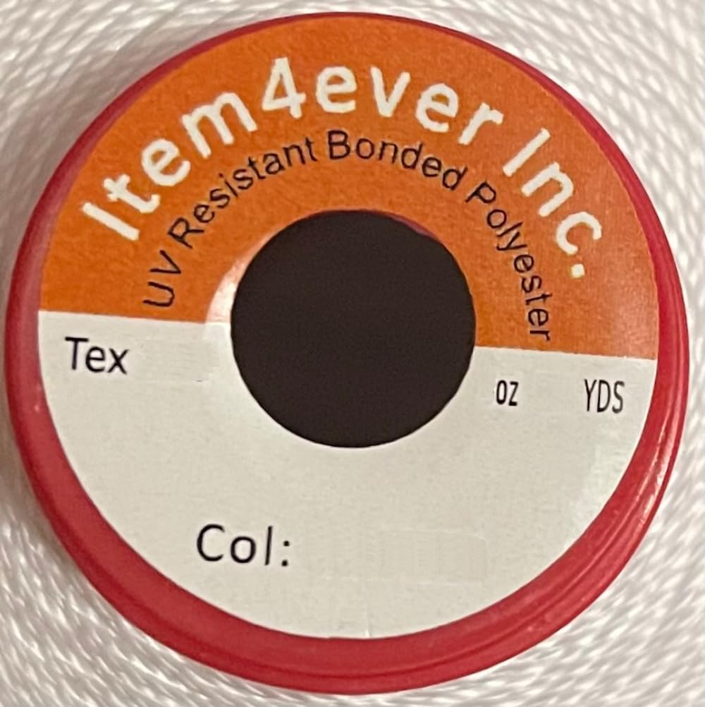 Hilo de coser de poliéster unido resistente a los rayos UV para tapicería, al aire libre, marino, 4 onzas (Tex 70, negro)