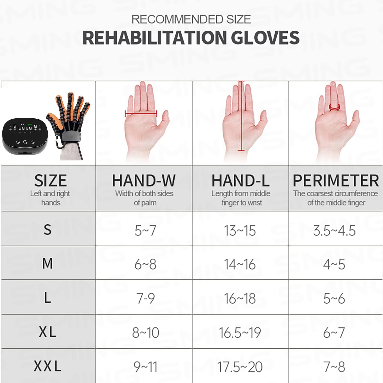 Guantes De Robot De Rehabilitación De Autoentrenamiento, Ejercicios De Dedos Y Guantes Auxiliares De Férula De órtesis De Rehabilitación, Minimizan La Espasticidad(Size:código S,Color:mano izquierda)