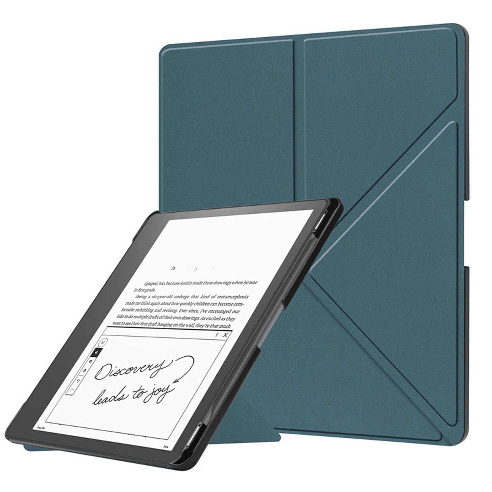 Cocoarm Custodia Adatta per Kindle Scribe, Pelle Sintetica, Design Pieghevole, Riattivazione Automatica del Sonno, Custodia con Supporto per Lettore E per Kindle Scribe 2022 2024 (GREEN)