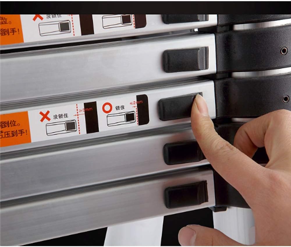 Aluminum Alloy Extension Ladder - Foldable Ladder, Lifting Straight Ladder, Portable Outdoor Engineering Staircase -Easy to Store (Size : 2+2M=4M(13.1FT))