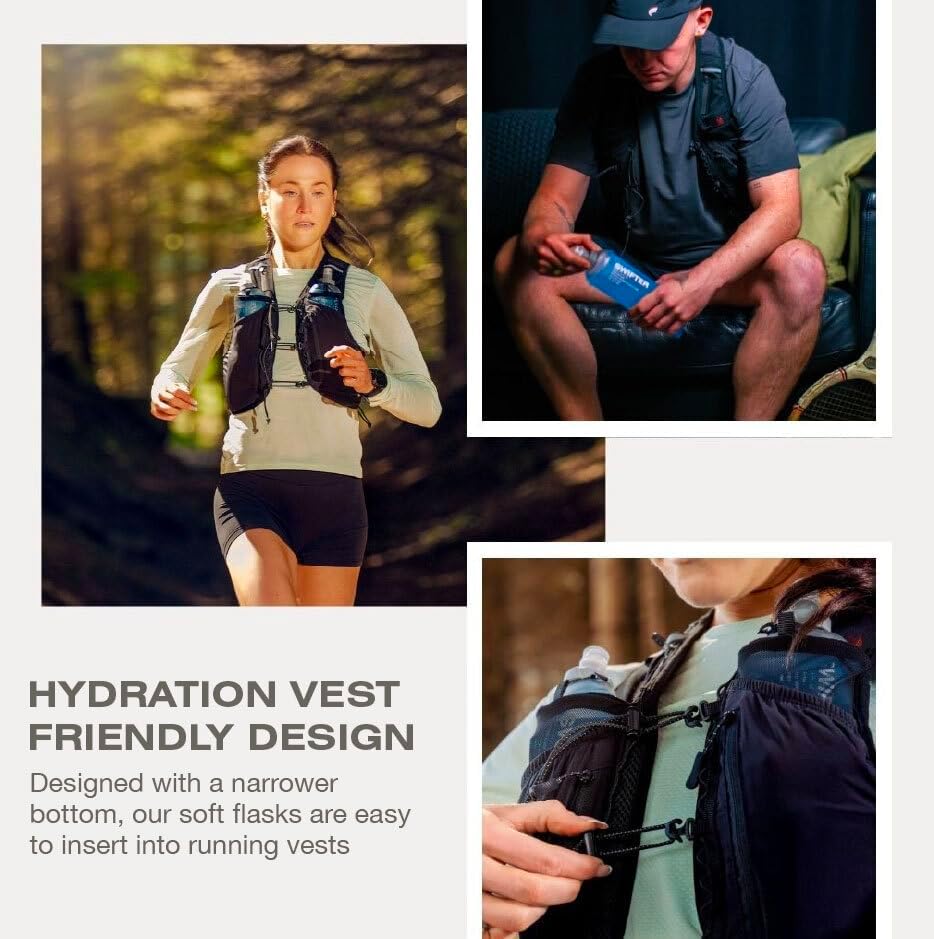 SWIFTER 2x Soft Flask 500ml | Running, Hiking, Cycling Hydration Flask | Collapsible, Leakproof, Reusable | Matt Finish, Sky Blue - Image 4