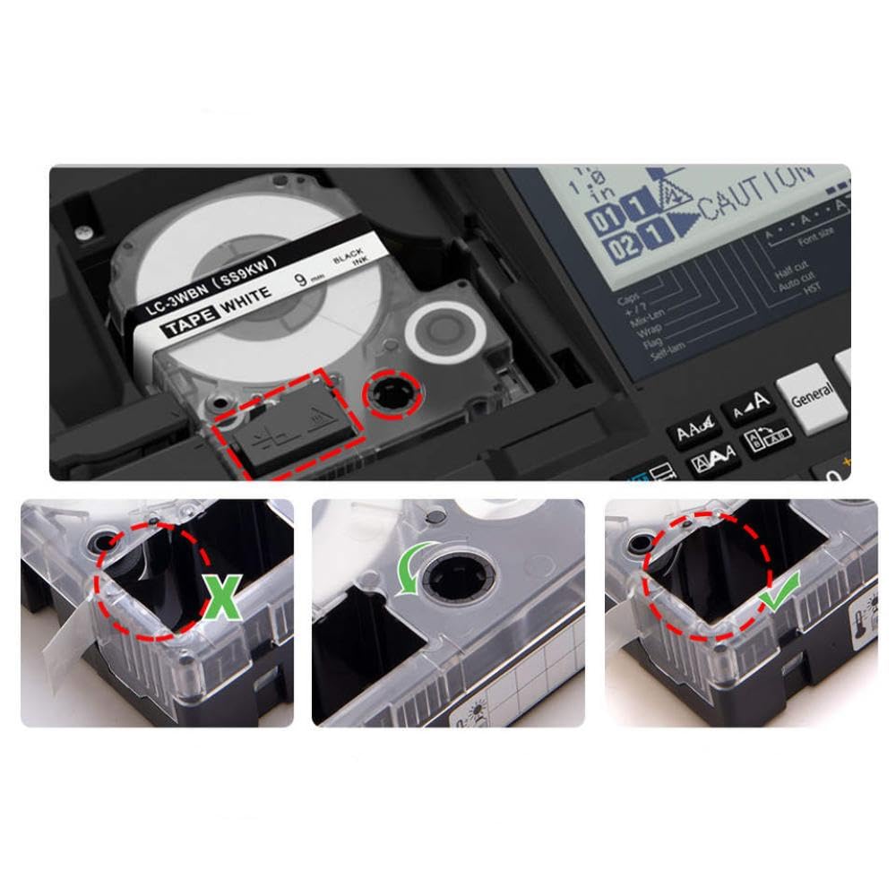 Cinta SC12YW de 12 mm, 3 unidades, compatible con la rotuladora SC12YW LK-4YBP LW-700