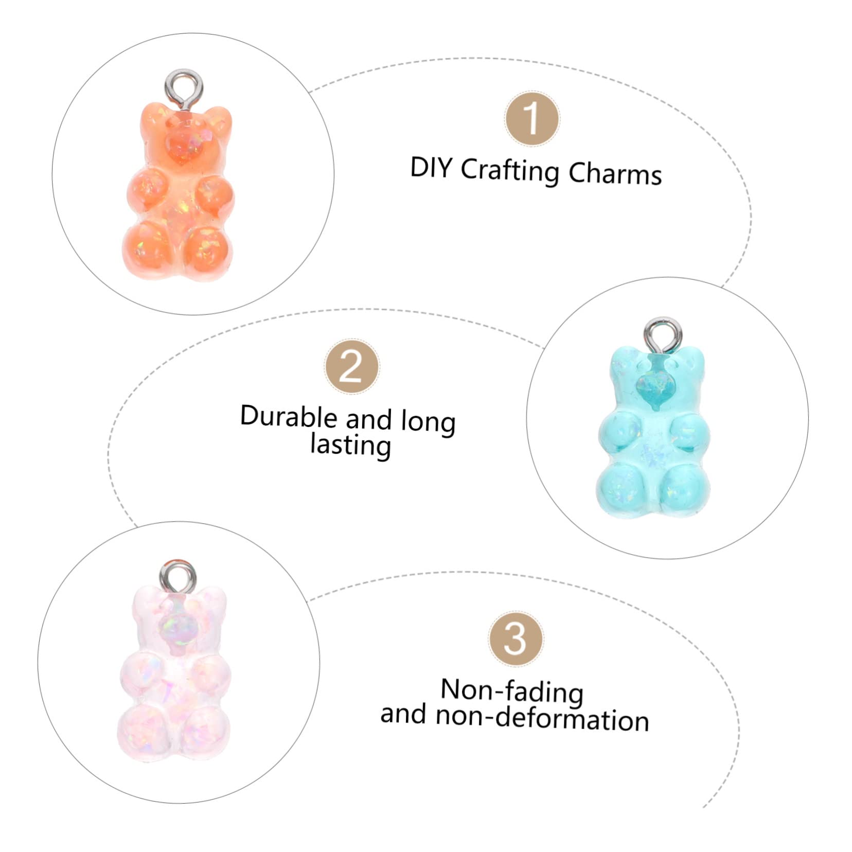 EXCEART 200pièces Pendentifs Résine Breloques Colorées Pour Création De Bijoux Et Artisanat Rouges Transparent