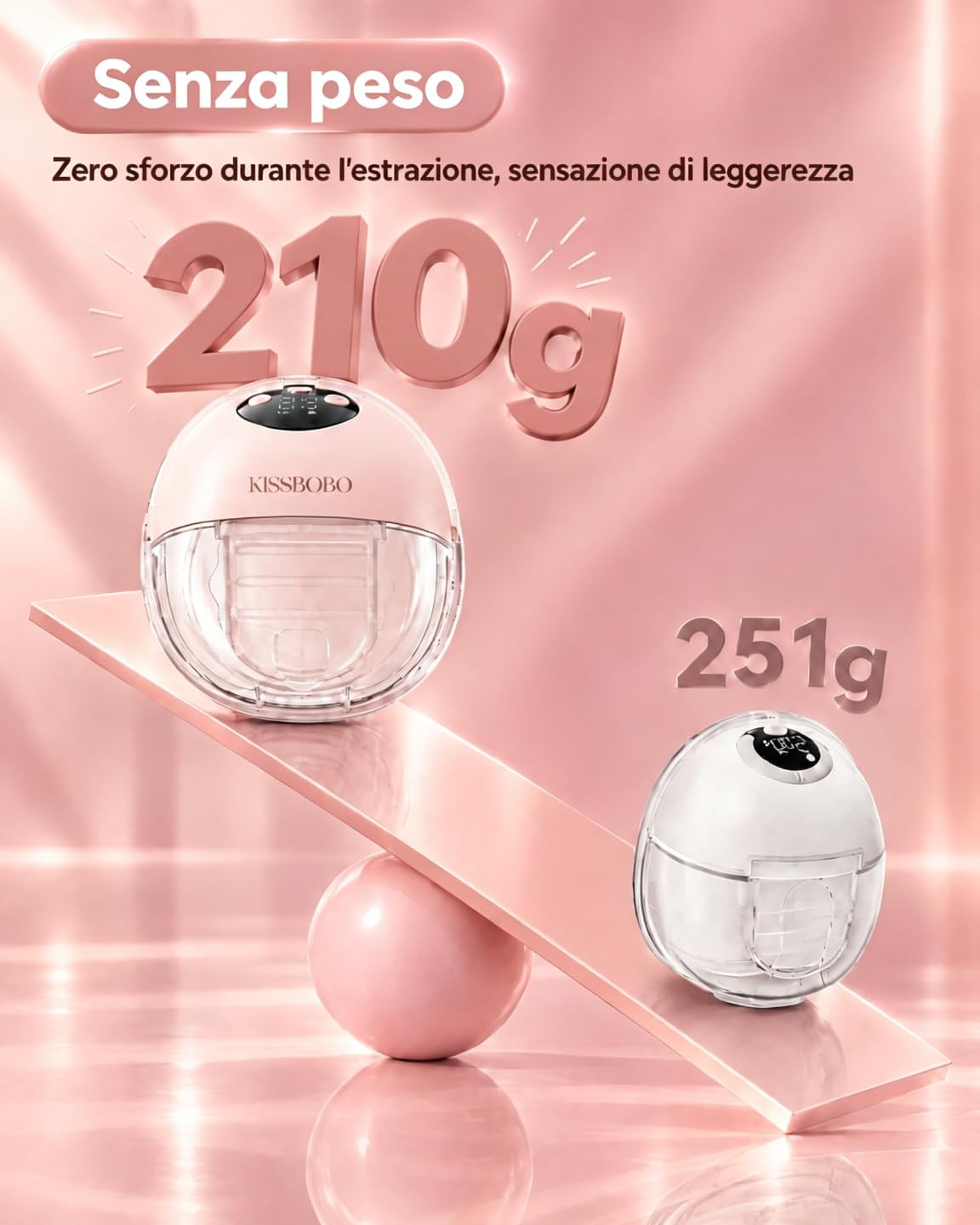 KISSBOBO K3 Tiralatte Elettrico Indossabile, 210 g Leggero