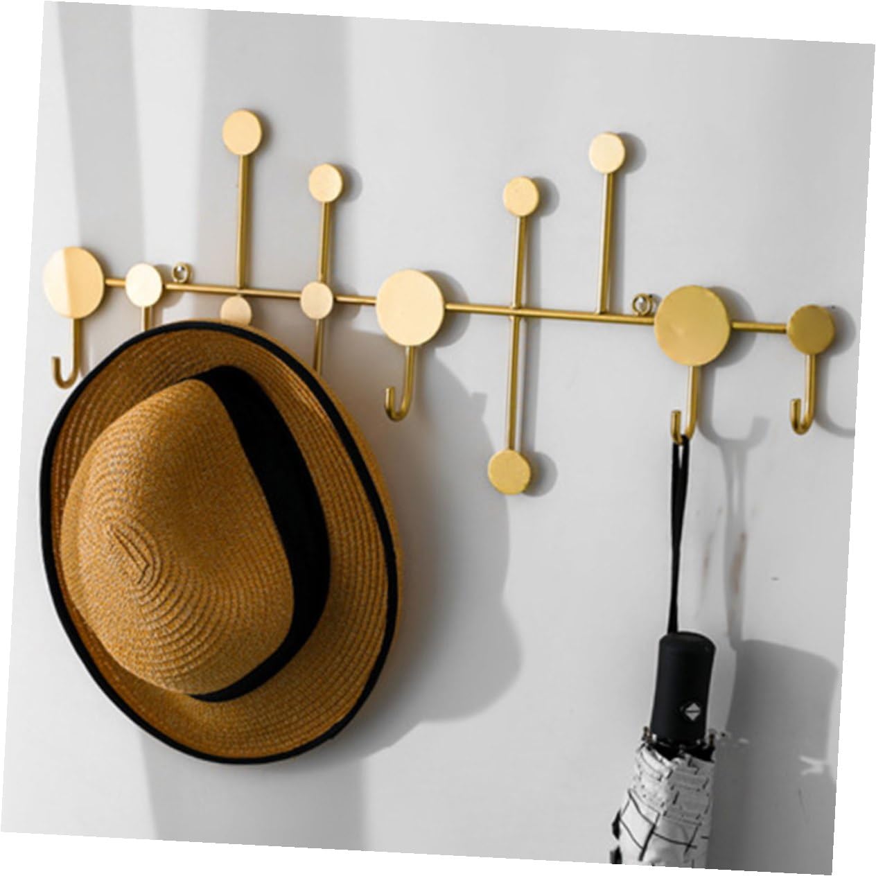 Amosfun Ganchos para Abrigos de Pared de Hierro Dorado, 6 Piezas