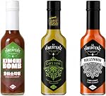 La Pimenterie Hot Sauce 3-Pack – Extreme Heat Trio with Bollywood, Le Fruit Défendu & Post Mortem – Inferno Level (5/5) – Made in Canada – 3 x 148ml