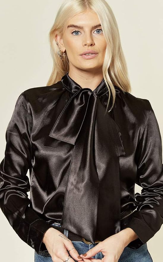 Satin bow blouse Clearance