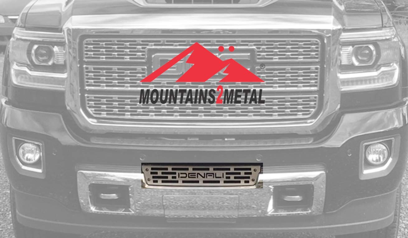 Mountains2Metal Bumper Grille Insert Brushed Stainless DENALI Edition Compatible with 2015-2019 GMC Sierra 2500 3500 HD M2M #700-130-3