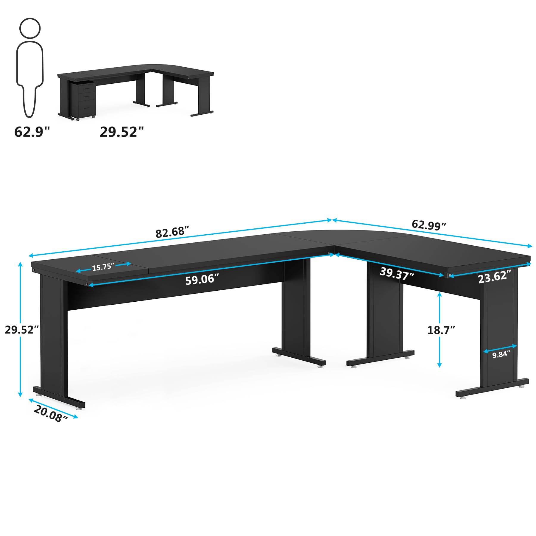 初心者✨DVD・オフィス・大容量✨黒✨すぐ使えるノートパソコン◇D580-2 Amazon.com: Tribesigns 83 Inch L-Shaped Office Desk, Large