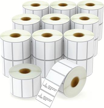 BETCKEY - 2.25" x 1" 57 mm x 25 mm Thermal Labels, [20 Roll/30000 Labels]
