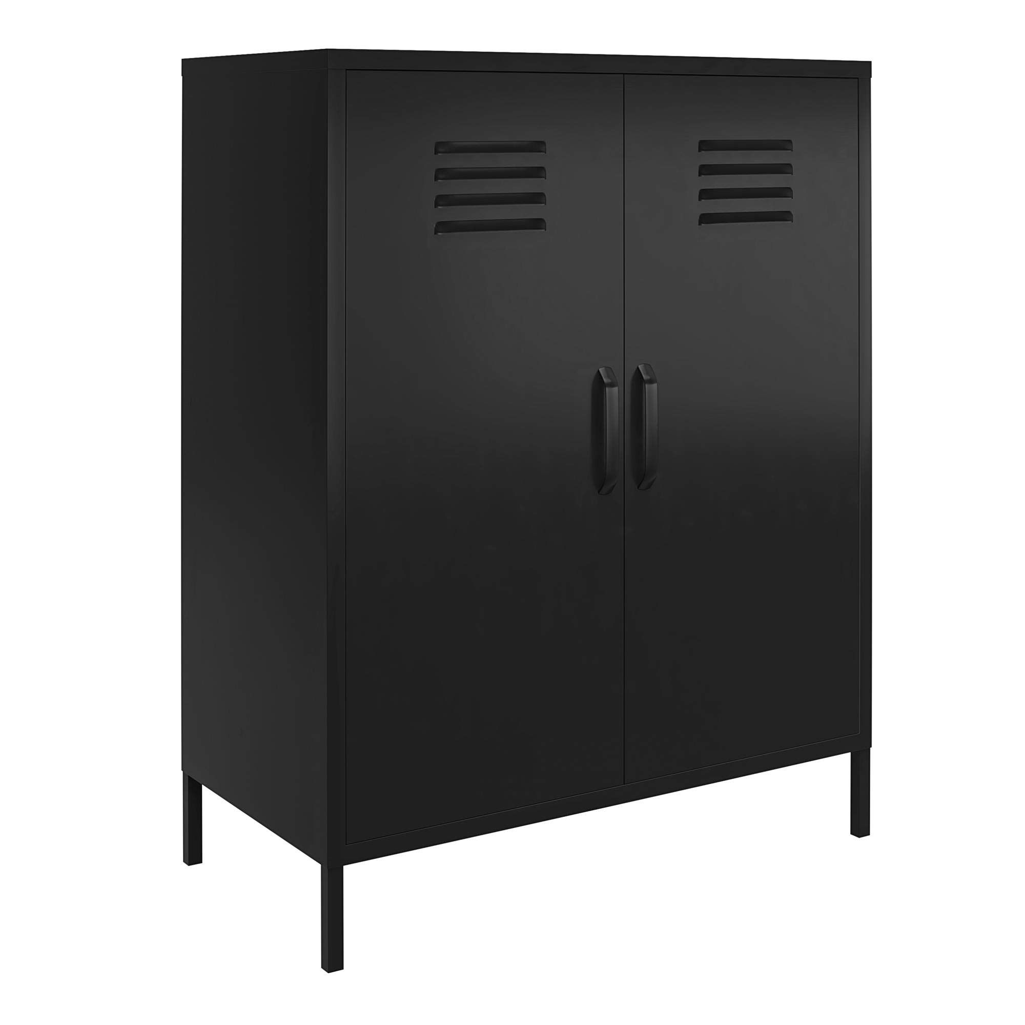 Dorel Mission District Storage Cabinet - 2 Door - Black - Metal
