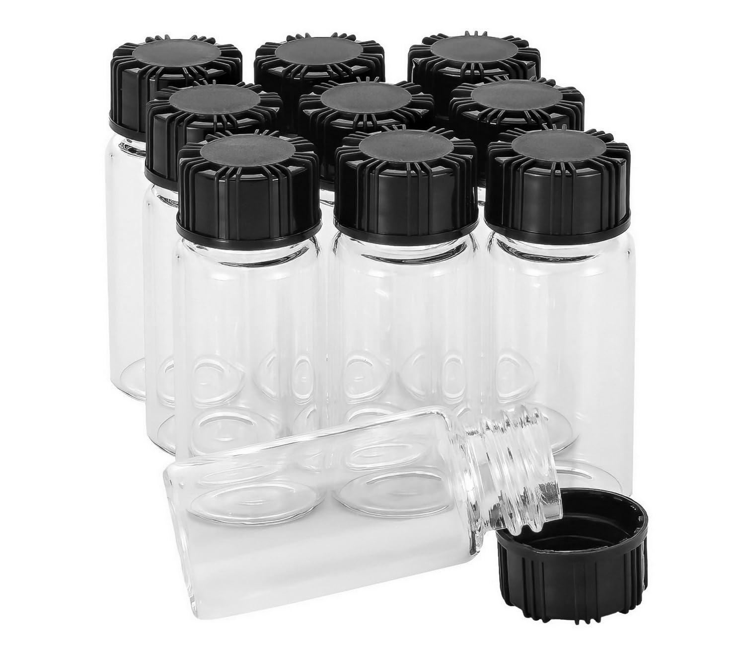 Kesell 10 Pack Glass Vials 10ml Vials with Screw Caps Borosilicate Glass Bottle Lab Vial