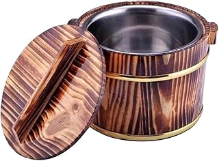 GANAZONO 1 Pc Cask Rice Cask wooden rice tub Sauna Bucket wooden steamer bowl Storage Bucket sushi kit tofu chinese practical barrel stainless steel heater Multifunction