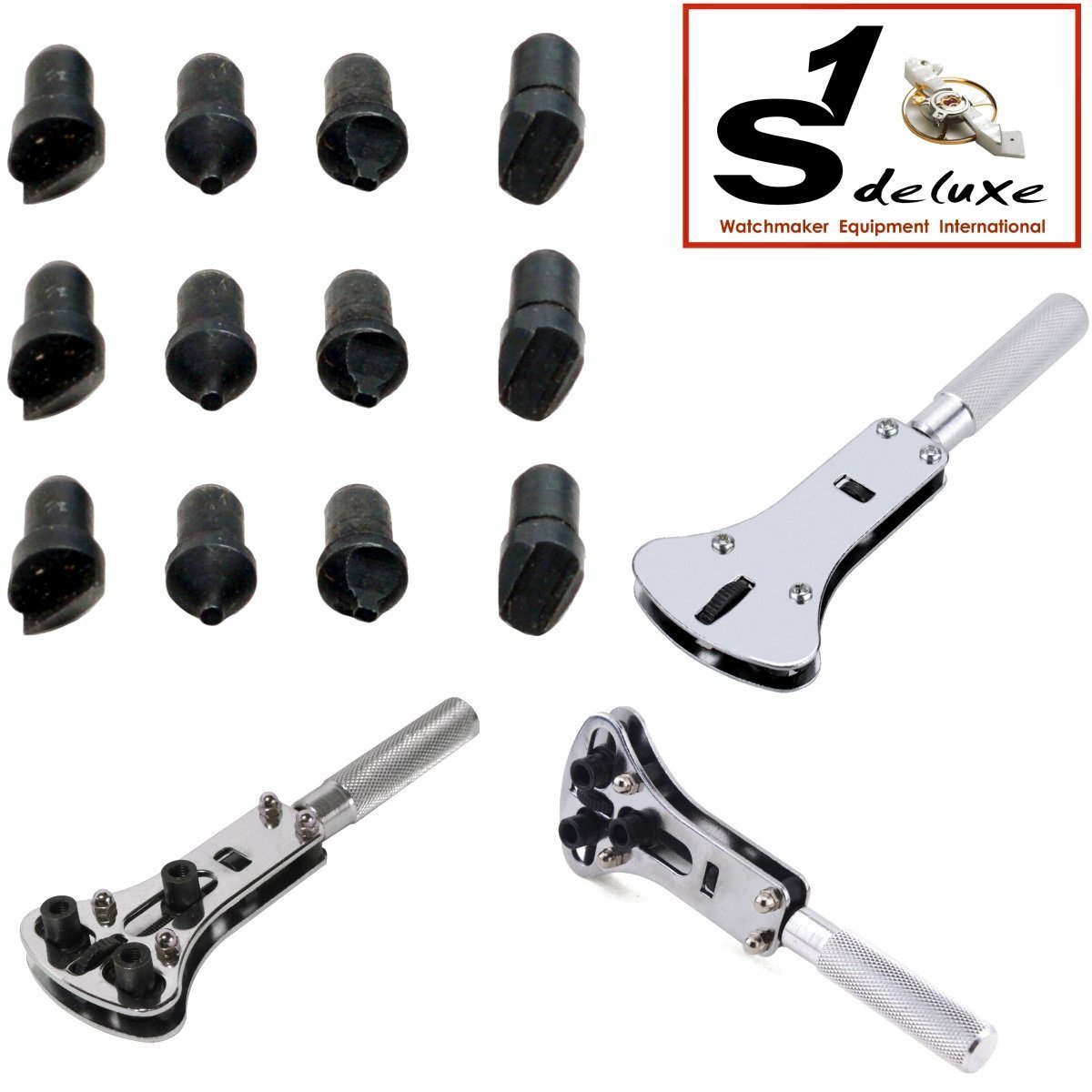 Einpresswerkzeug, Gehäuseöffner, Uhrenmesser, Gehäusehalter - Uhrenwerkzeug Starter-Set