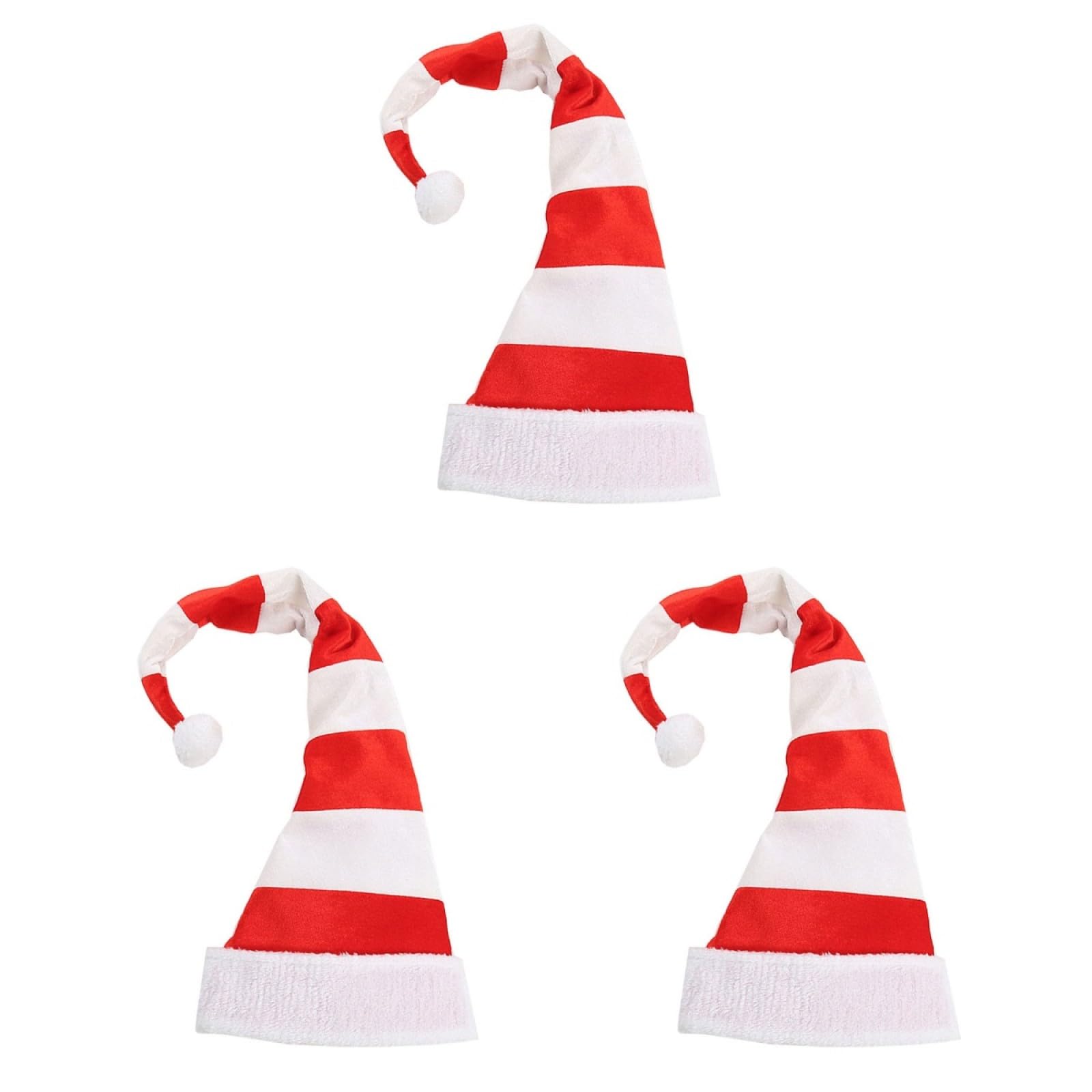 Ciieeo 3piezas Sombrero Navideño De Rayas y Blancas Para Decoración De Fiesta De Navidad Gorro y Para Adultos y Accesorio Para Celebraciones y