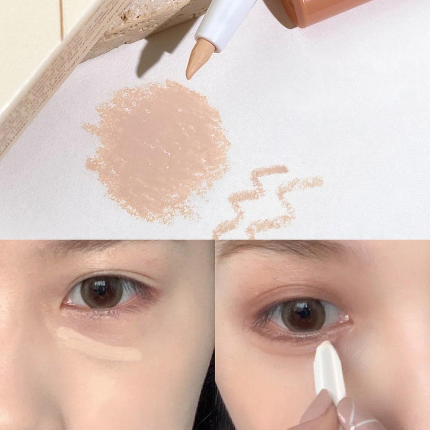 Concealer Pen Waterproof Cover Pimple Print Modified Eyebrow Shape Lip Shape Color Concealer Eyeliner Eyelid Pen Tears Outlast Wear Concealer (B, One Size) : Beauty & Personal Care