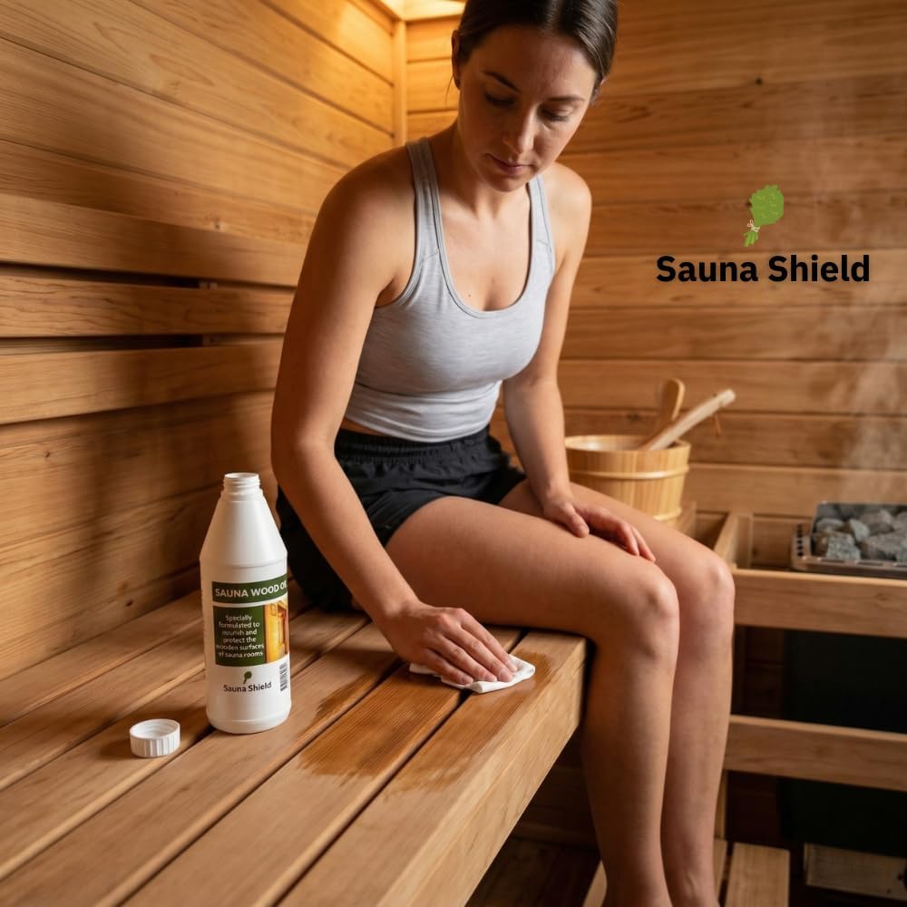 Sauna Wood Oil - 1 Liter (33.8 fl oz) - 100% Pharma-Grade Paraffin Oil | Protects & Nourishes Sauna Wood | Solvent-Free, Unscented, Covers 150+ Sq Ft | for Traditional & Infrared Saunas