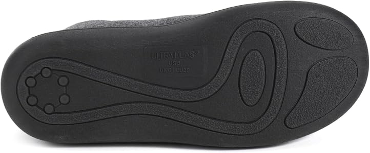 ULTRAIDEAS Pantofole Uomo Memory Foam Con Fodera In Pile - Retro Chiuso E Suola Antiscivolo - Marrone, Taglia 45 EU - 5