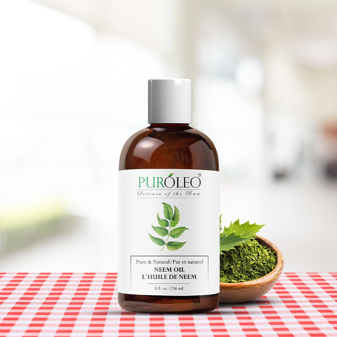 PUROLEO NEEM Oil 8 Fl Oz/236 ML (Packed in Canada) 100% Pure and Natural Neem Oil for Multipurpose Use | Neem extracted from NEEM Plante Chemical Free Neem for Spray — Amazon image 5