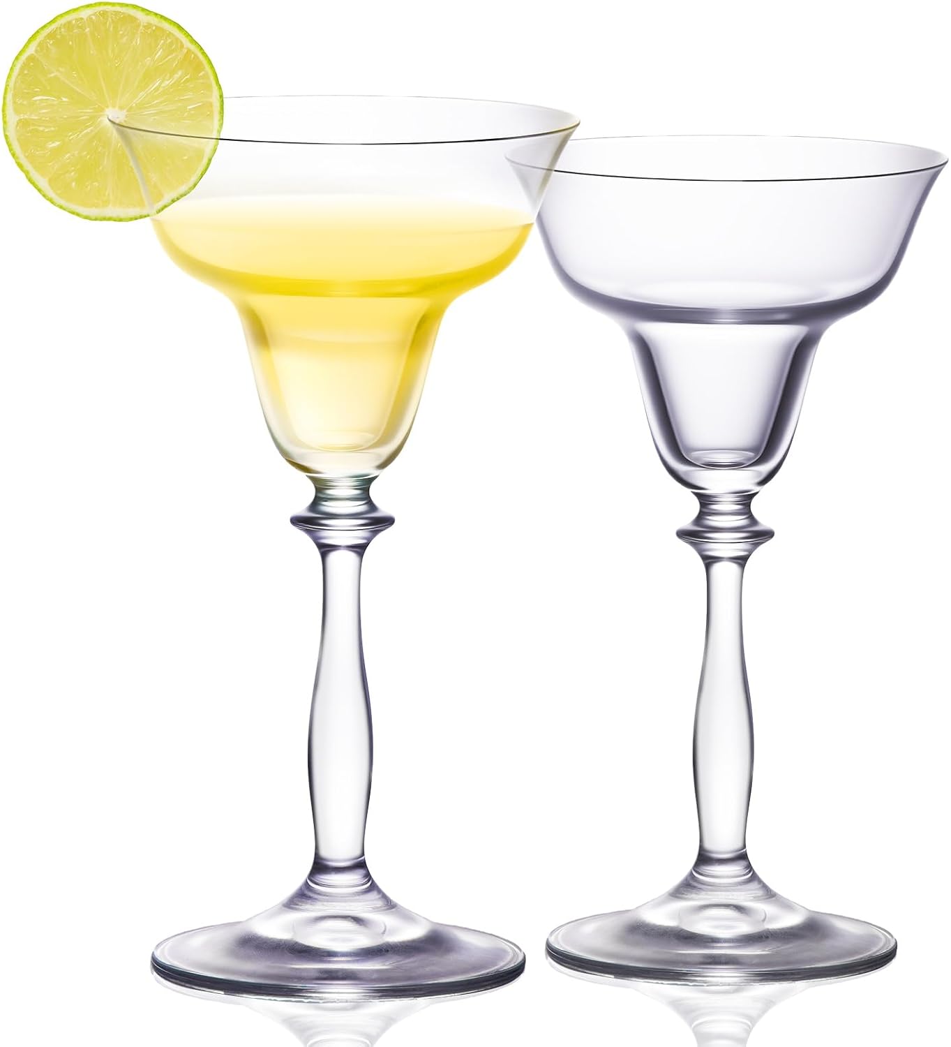 KAMMAK Crystal Margarita Glasses 6.7oz Coupe Glasses Set of 2, Classic Cocktail Glassware for Espresso Martini, Manhattan, Vintage Bar Drinkware for Wedding, Party, Beach, Anniversary