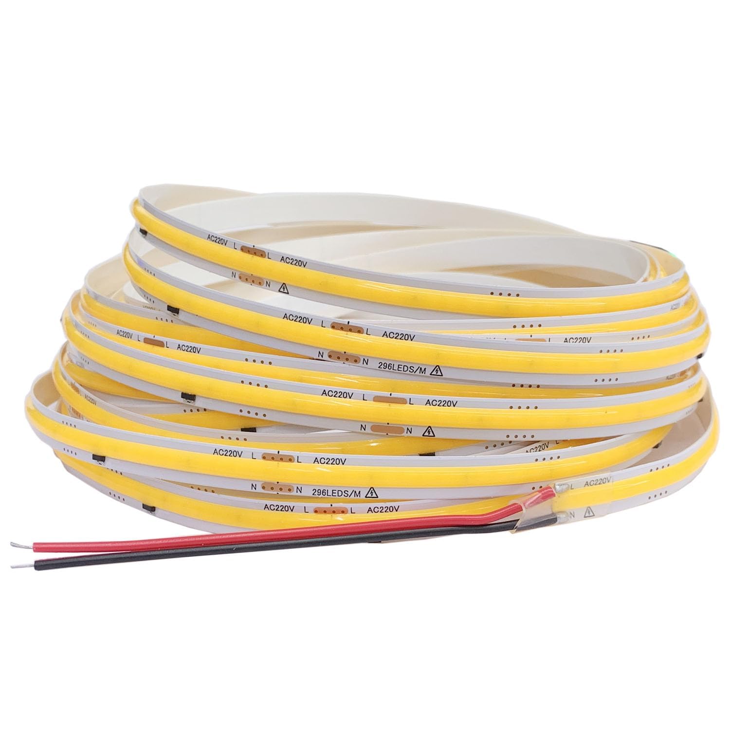 saiyuchen AC 220V COB LED Strip Lights Non-Waterproof Smart IC No Need Driver LED Rope Light, Flexible Cuttable, for Bedroom Garden Commercial House (4000K Neutral White, 3M)