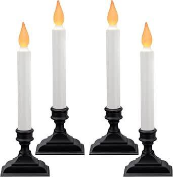 612 Vermont Battery-Operated LED Window Candles with Timer, Antique Bronze, 4-Pack