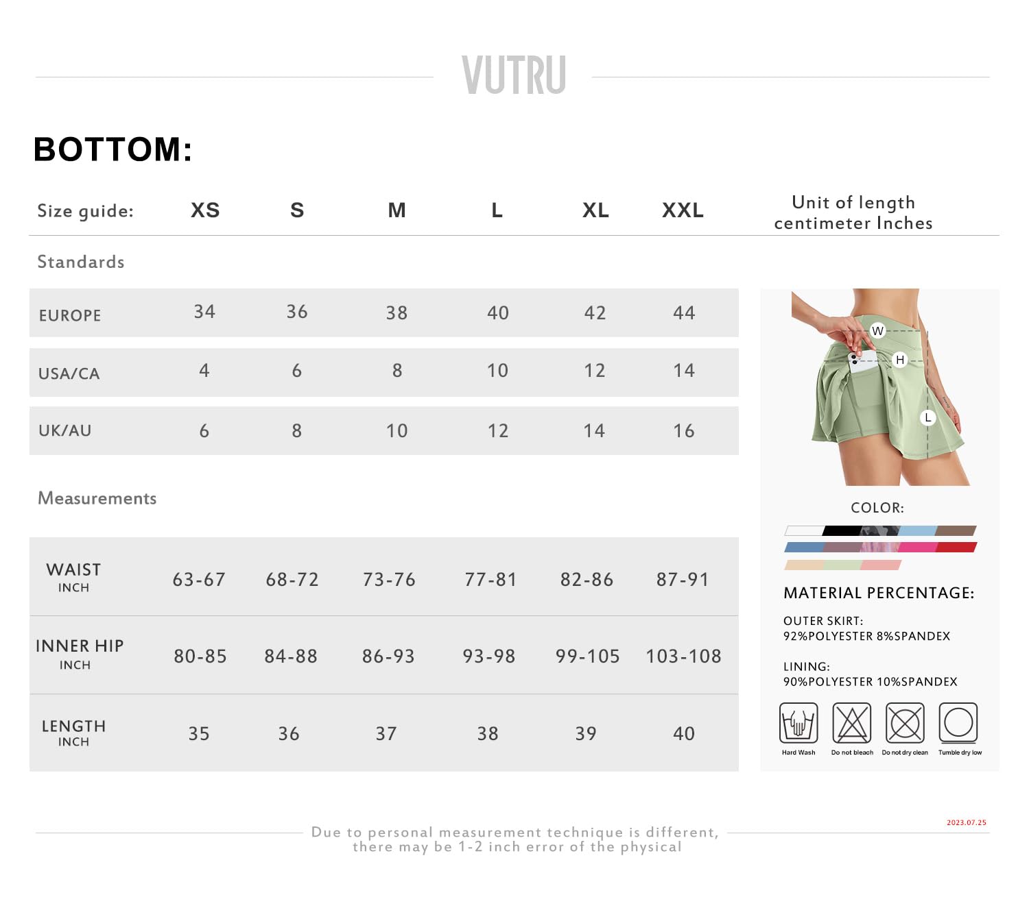 VUTRU Faldas de Tenis para Mujer Falda de Tenis de Cintura Alta con Bolsillos Faldas de Running Falda Deportiva de Golf con Pantalón Interior Falda Pantalón