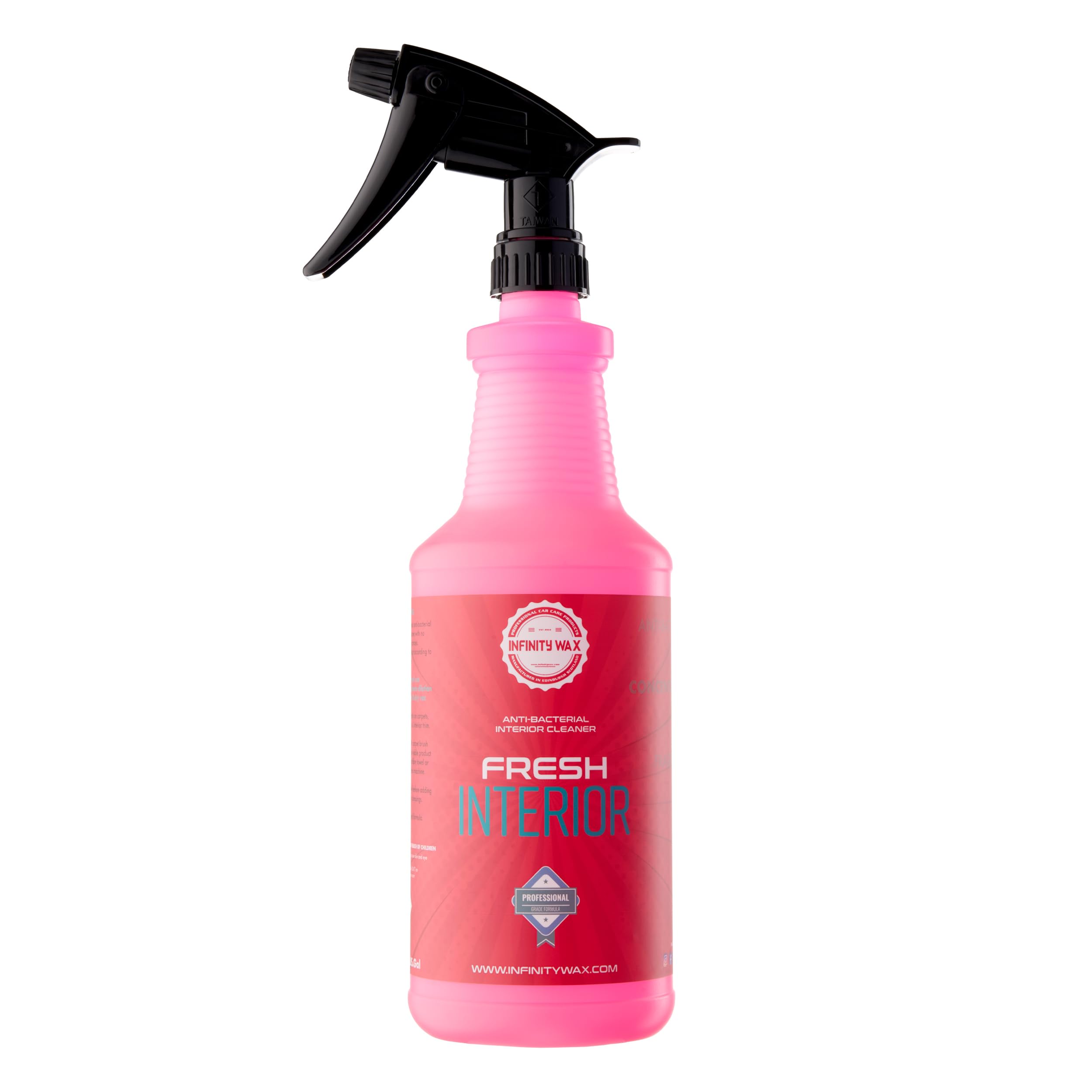 Infinity Wax Fresh Interior 1L Car Interior Cleaner with Anti-Bacterial Protection Fragrance-Free, Low Foam, No Residue, Ideal for Seats, Plastics, and Carpets