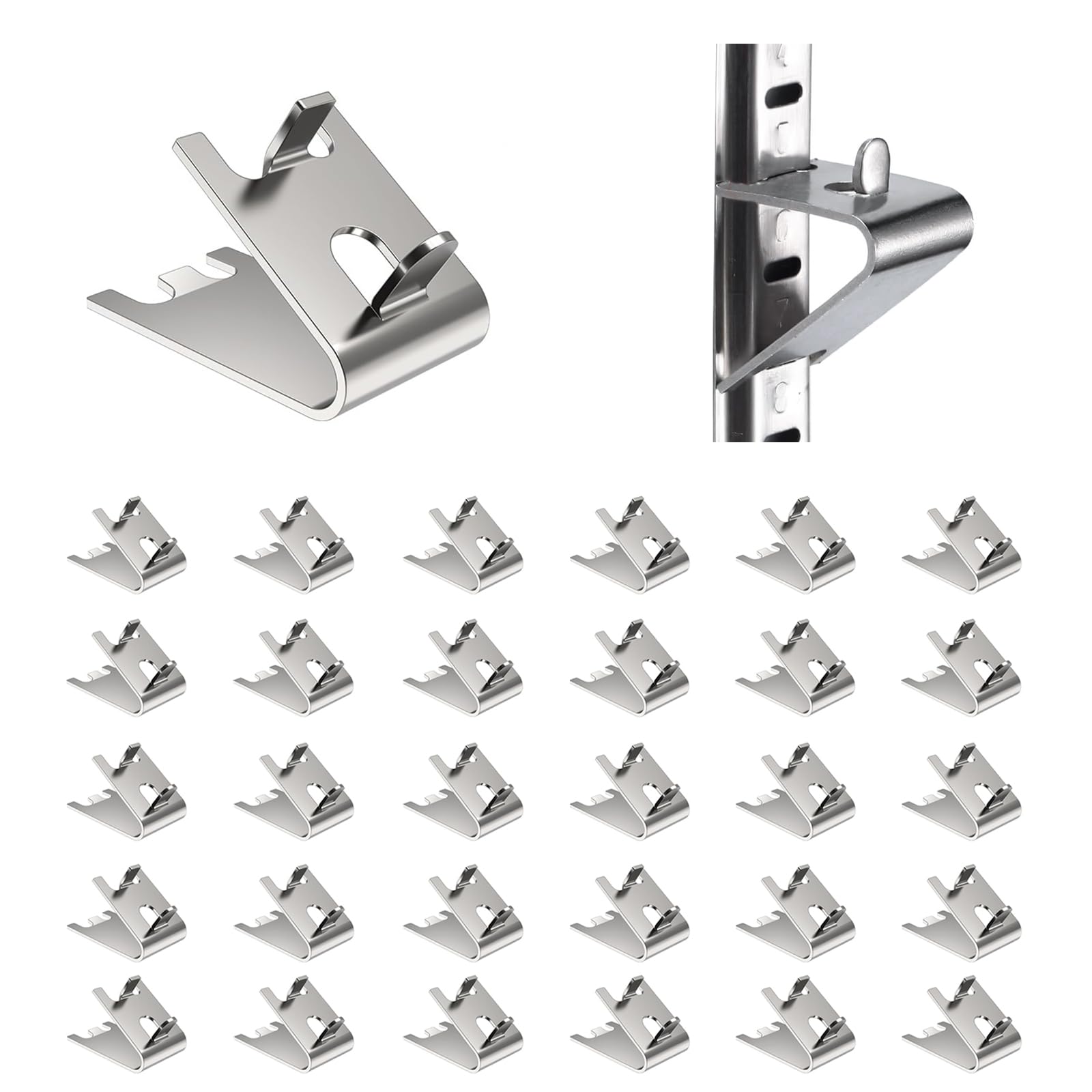 Stainless Steel Freezer Shelf Clips - 10 Pack -10