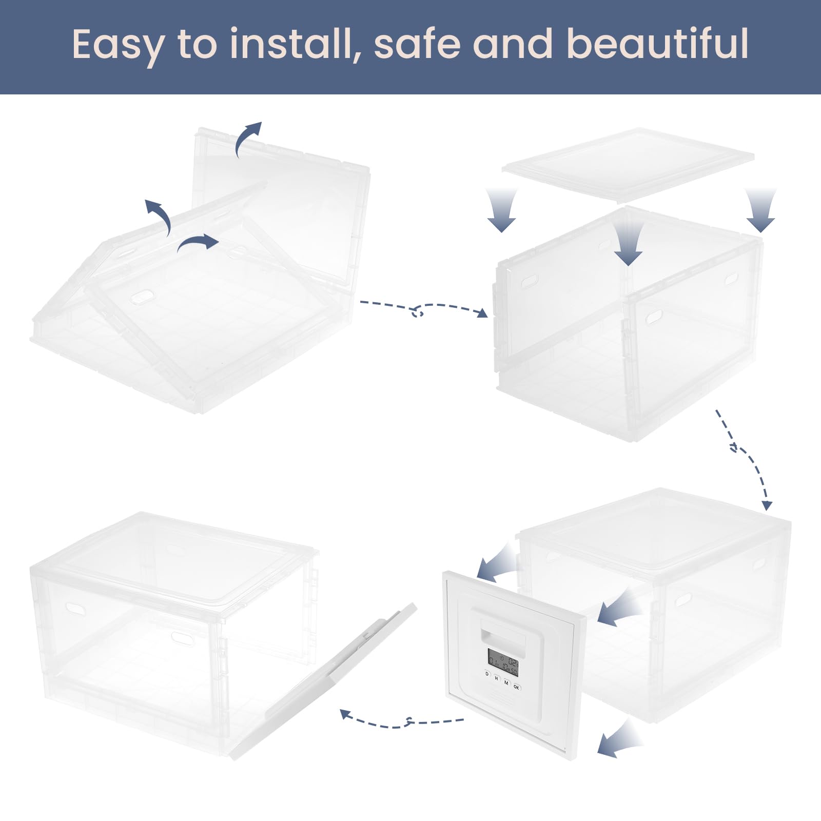 Handy Safe mit Zeitschloss,Safe Timed Lock Box,Premium Abschließbare Aufbewahrungsbox mit 2 Arbeitsmodus für Lebensmittel, Medikamente & Sicherheit im Haushalt,30.3 x 23.6 x 19.3 cm