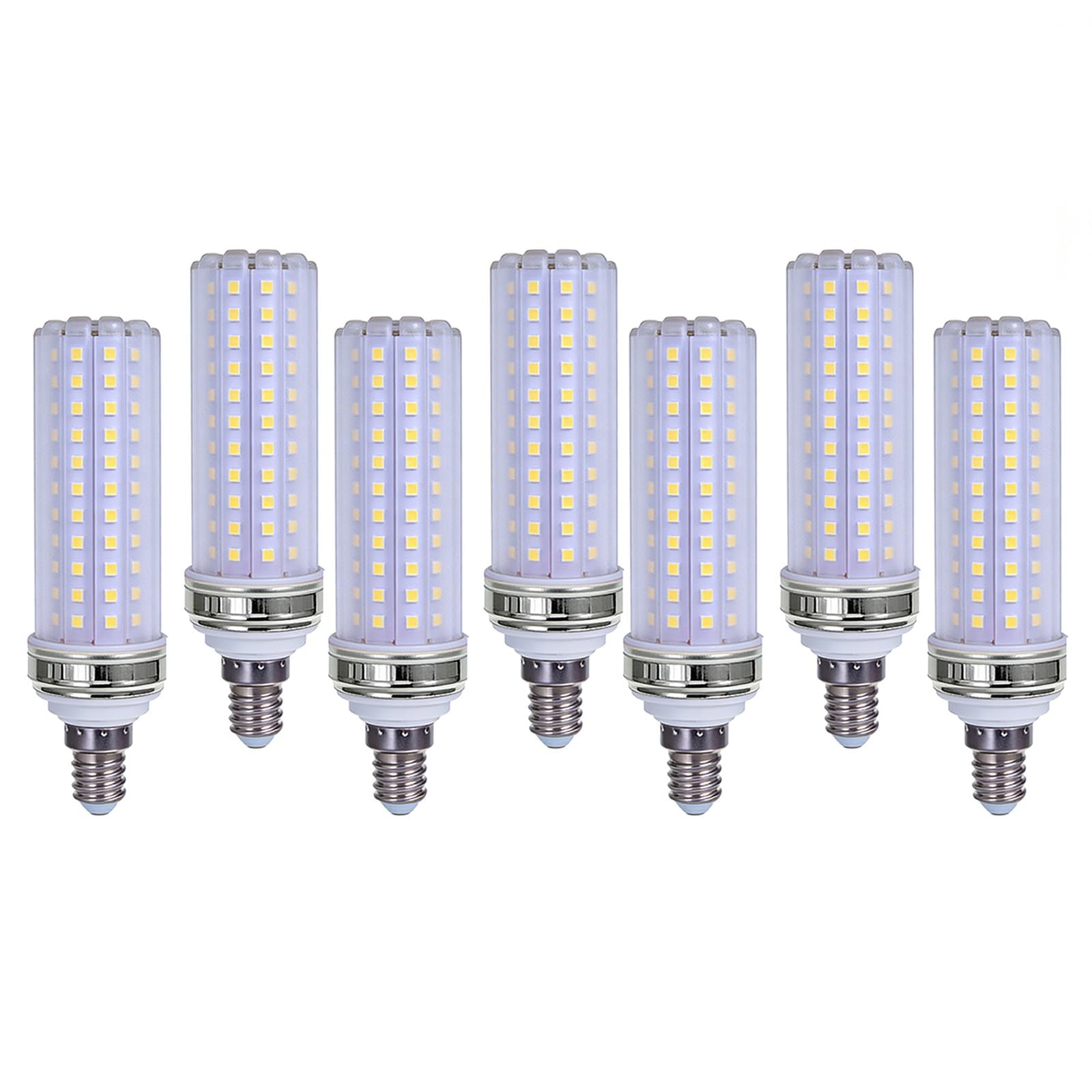 Pacco Da 7 Lampadine LED E14 24W Bianco Caldo 3000K Equivalente A 240W Senza Sfarfallio (CRI > 80) Per Lampadario Plafoniera Lampada Da Tavolo Non Dimmerabile