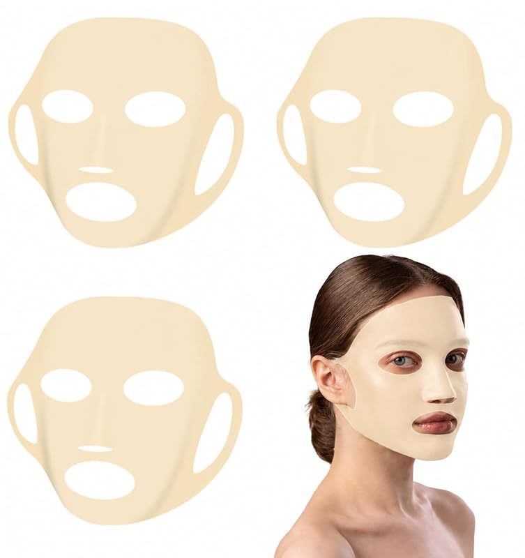 Suporte reutilizável de silicone para máscara facial ValueBargain, dourado, pacote com 3